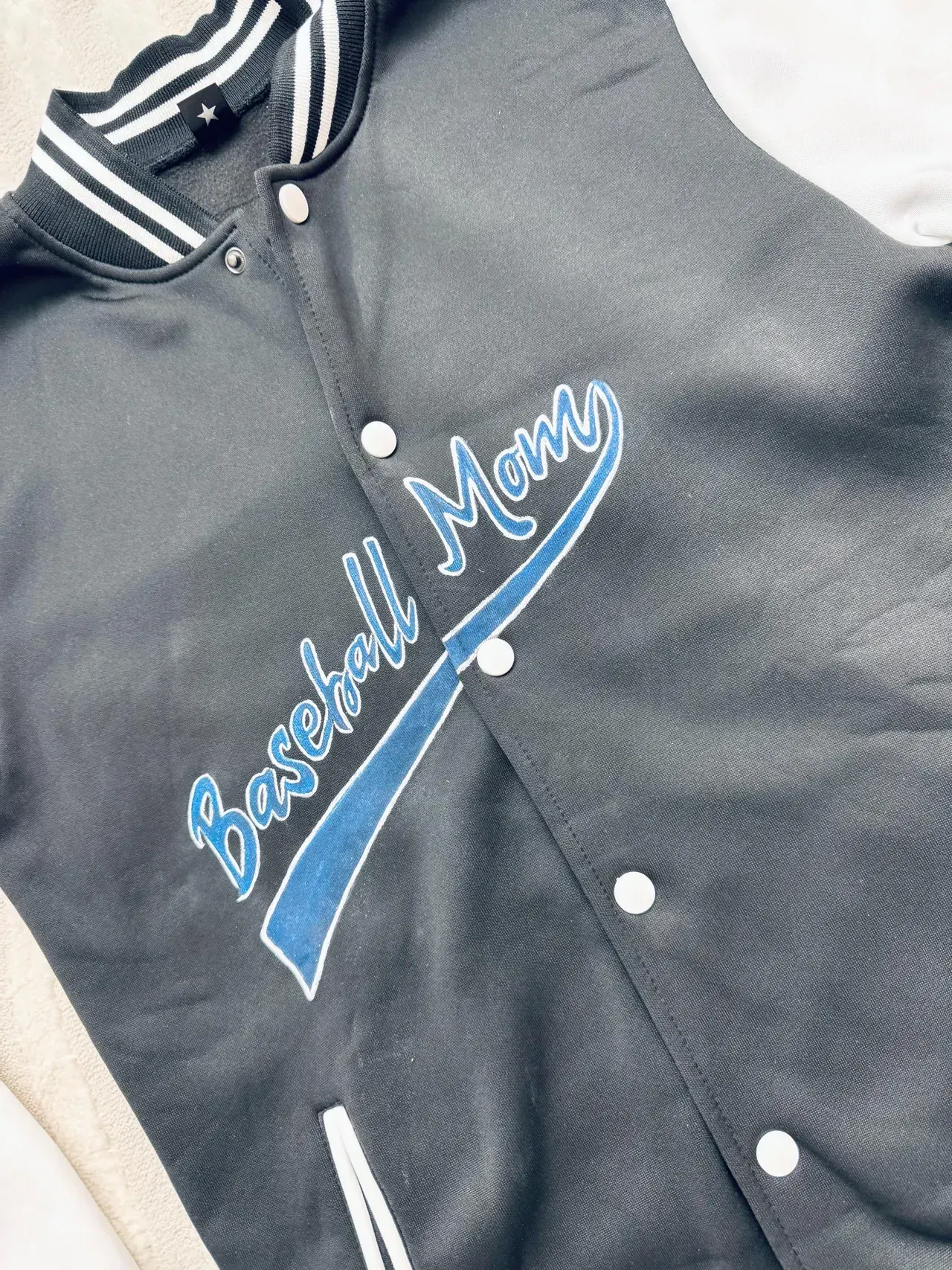 Hand-painted Baseball Portrait Bomber Jacket