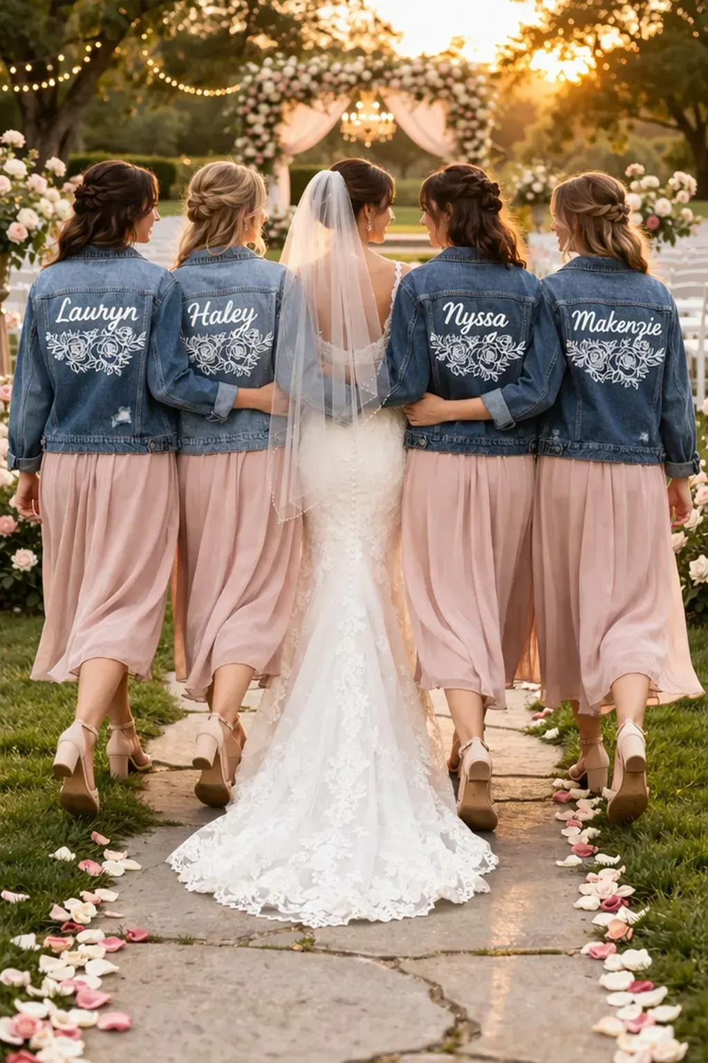 Bride Denim Jacket With Custom Logo or Text