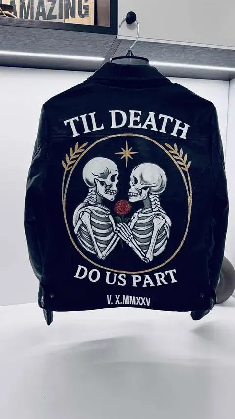 Hand-painted Vegan Leather Jacket