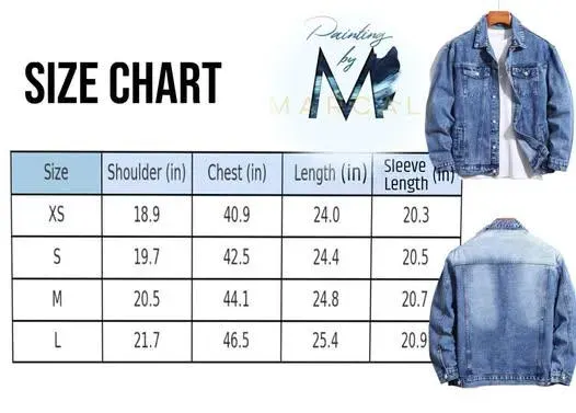 Hand-painted Bull Skull Denim Jacket