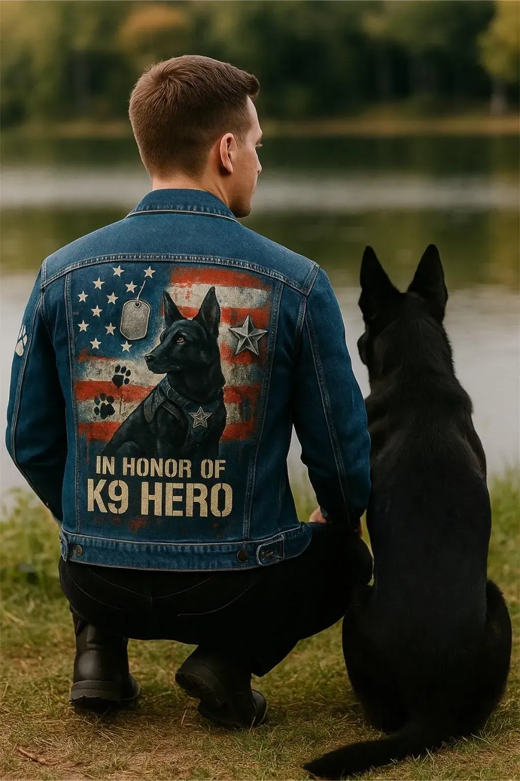 Custom Dog Portrait Denim Jacket