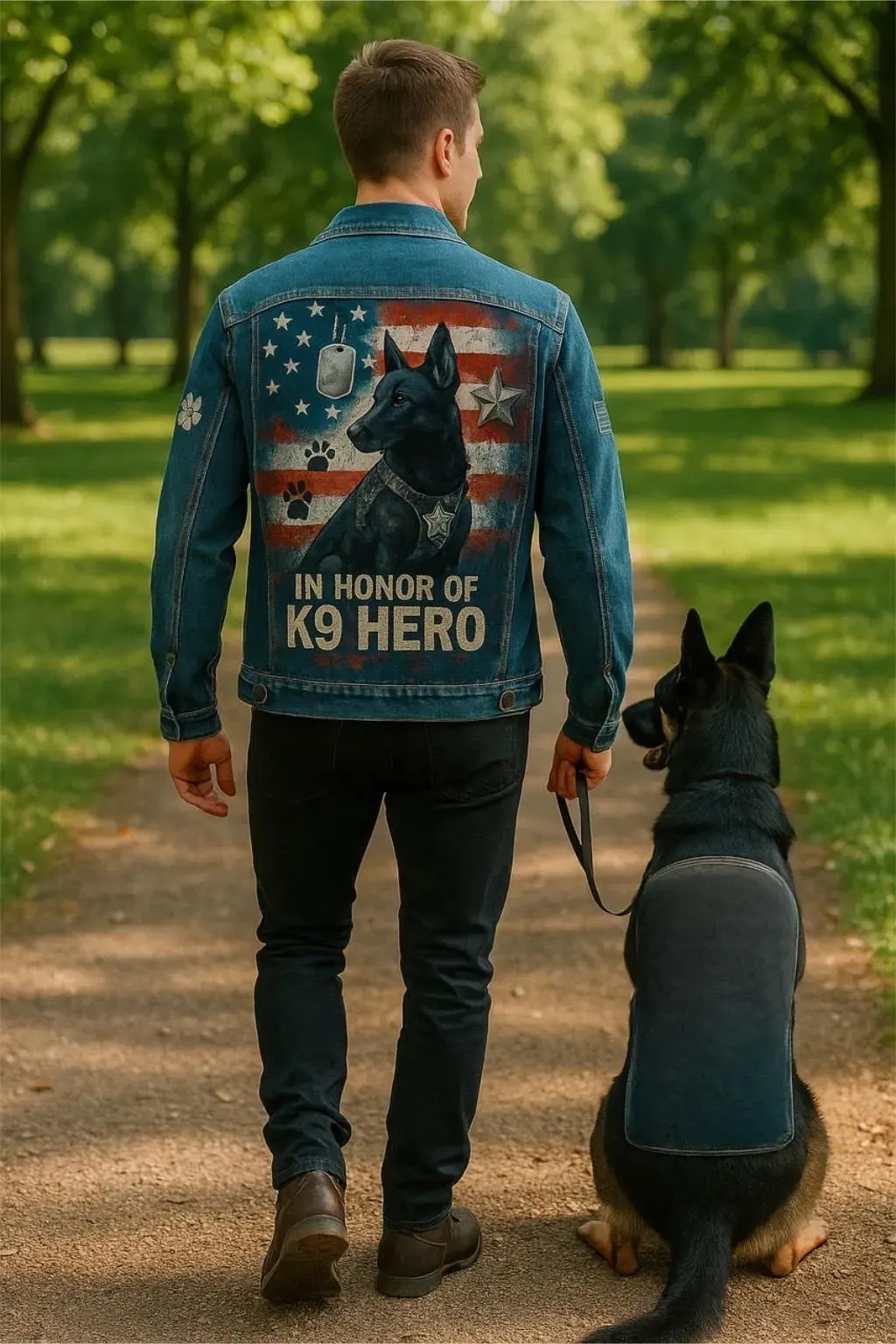 Custom Dog Portrait Denim Jacket