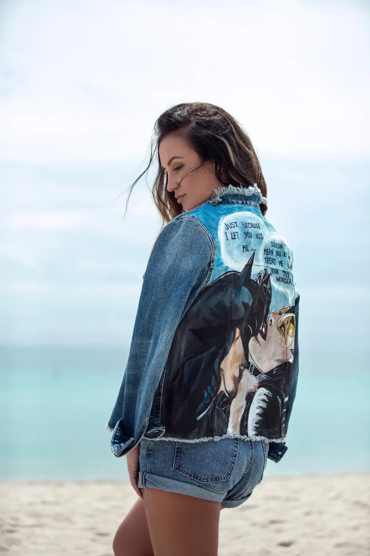 Hand Painted Denim Jacket Pop Art Jacket Custom Jacket…